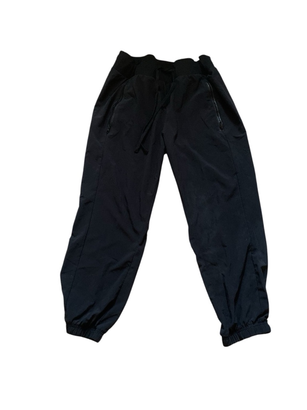 Smooth Silky Ankle Length Jogger Pants w Zipper Pockets
